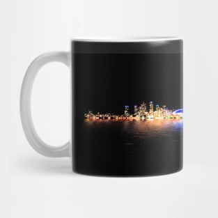 Toronto Skyline At Night From Centre Island Reflection Mug